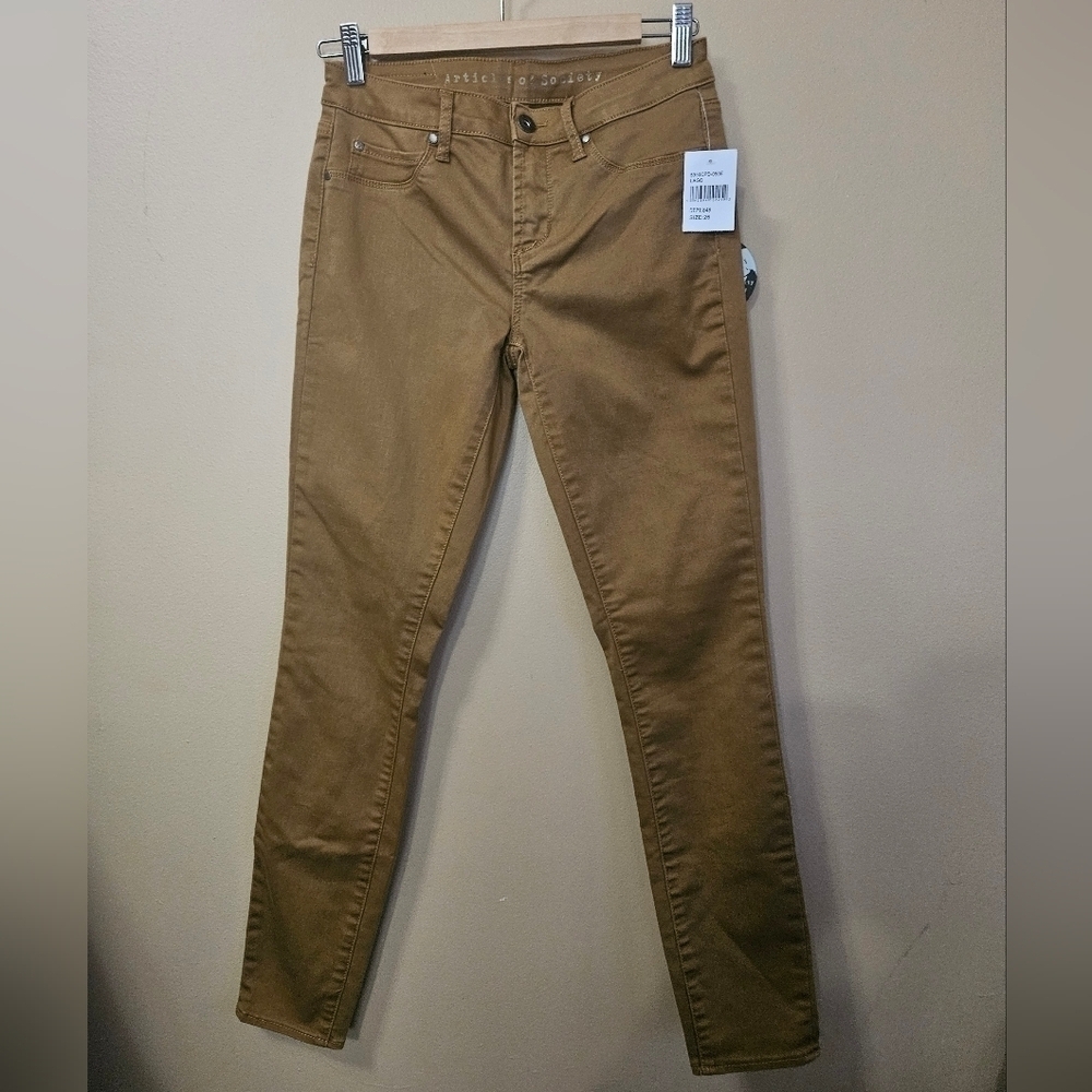 NWT Articles Of Society Brown Super Soft Skinny Jeans Women's Size 26